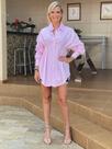 Chemise Listrado Rosa