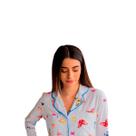Chemise Sedinha Borboletas Pijama Dormir Vestido Camisão