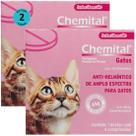 Chemital Com 4 Comprimidos Chemitec Vermífugo Para Gatos Kit Com 2 Cx