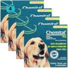 Chemital Plus Com4 Comprimidos ChemitecVermífugo Para Cães Kit Com 4 Cx