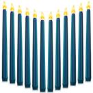 CHENGU, 12 peças, LED azul marinho, velas cônicas sem chama, 28 cm
