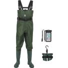 Chest Wader TIDEWE Bootfoot de 2 camadas de nylon/PVC verde impermeável