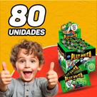 Chiclete Plutonita Recheio Ácido Display Caixa com 40Un Cabeça de Abóbora, Baba de Bruxa, Língua Ácida, Abraço Congelante