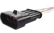 Chicote 04 vias conector supersal, porta macho, terminal 1,6mm, aplicações diversas 2042031