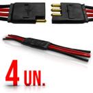 Chicote Conector Plug 4 Vias 4mm Falantes Caixas 4 Unidades