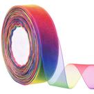 Chiffon de organza transparente Ribbon Hapeper Rainbow 50 mm (2,54 cm) Chiffon de organza transparente Ribbon Hapeper Rainbow 50 mm (2,54 cm)