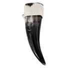 Chifre Copo Guampa Artesanal Natural Com Couro Claro 280ml