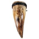 Chifre Copo Viking Artesanal Símbolo Elmo Do Terror 280ml