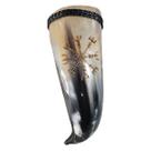 Chifre Copo Viking Artesanal Símbolo Elmo Do Terror 380ml