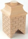 Chimney Dollhouse em madeira inacabada em miniatura, escala 1:12