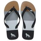 Chinelo Acostamento Masculino Casual Listrado Preto/Laranja Cor:PretoTamanho:39/40