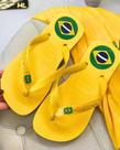 Chinelo Amarelo Feminino Estilo Brasil Confortável Casual Leve Dia a Dia