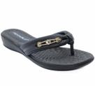 Chinelo Anabela Piccadilly Detalhe Feminino - Preto
