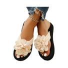 Chinelo Artesanal Vermelho Decorado Com Flores 36-44 Sandálias Casuais Confortáveis Para Mulheres