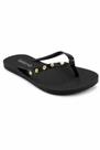 Chinelo Beira Rio Preto Strass Toque de Brilho Feminino -