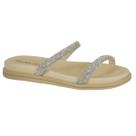 Chinelo Beira Rio Slide Feminino Strass Brilho 8488.105 Cor:CremeTamanho:37