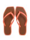 Chinelo Bico Quadrado Dedo Feminino Casual Verão Laranja Chinelo Bico Quadrado Dedo Feminino Casual Verão Laranja
