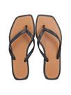 Chinelo Bico Quadrado Dedo Feminino Casual Verão Preto Chinelo Bico Quadrado Dedo Feminino Casual Verão Preto