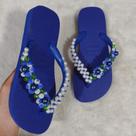 Chinelo Bordado Azul Naval 35/36