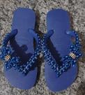 Chinelo bordado azul naval 35/36