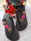 Chinelo bordado flor de todo dia 37 38