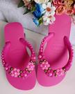 Chinelo bordado flores 35 36
