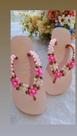 Chinelo bordado flores 35 36