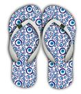 Chinelo Casual Adulto Estampa Olho Grego Simples Azul Macio Leve e Confortável