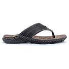 Chinelo Centuria de Dedo Conforto em Couro Preto