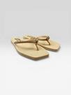 Chinelo Com Bico Quadrado E Pedras Bege/Mt39