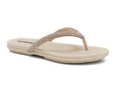 Chinelo Conforto Feminino Brilho Strass Comfortflex ALMOND