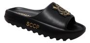 Chinelo Corinthians Nuvem Preto Dourado -