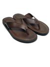 Chinelo de couro masculino marrom