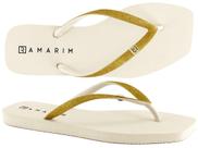 Chinelo de dedo feminino ramarim 231233 tiras com gliter e bico quadrado