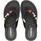 Chinelo de Dedo Moleca Tira Grossa Apliques Love Feminino