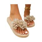 Chinelo De Praia Feminino Verão 2025 Com Decoração Floral Antiderrapante Plataforma Leve Sola EVA