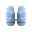 Chinelo de Quarto 37/38 Poliéster Azul Basic+ Faixa Dupla Macio