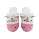 Chinelo de Quarto Infantil 29/30 Poliéster Unicórnio Branco Basic+ Antiderrapante