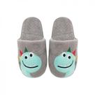 Chinelo de Quarto Infantil 31/32 Poliéster Dino Azul Basic+ Macio e Confortável