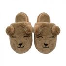 Chinelo de Quarto Infantil 35/36 Poliéster Urso Branco Basic+ Confortável