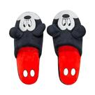 Chinelo de Quarto Mickey Mouse Disney Zona Criativa Pantufa Calçado Licenciado Sandália Confortável Cor:PretoTamanho:M