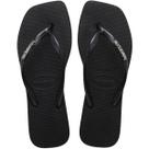 Chinelo Dedo Feminino Casual Dia a Dia Praia Passeio Havaianas Slim Square Logo Metallic