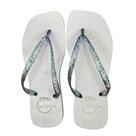Chinelo Feminino Básico Branco Conforto Bico QuadradoTira Brilho Chinelo Feminino Básico Branco Conforto Bico QuadradoTira Brilho
