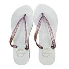 Chinelo Feminino Básico Branco Conforto Bico Redondo Tira Brilho Chinelo Feminino Básico Branco Conforto Bico Redondo Tira Brilho