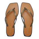 Chinelo Feminino Bico Quadrado De Dedo Terra e Água Glitter