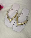 Chinelo Feminino Branco Beach Confortável Leve Antiderrapante Verão Casual