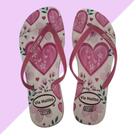 Chinelo Feminino Corações PVC