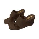 Chinelo Feminino Coreano Com Salto Anabela Fino E Dedo Aberto Sandália Fresca Para Primavera E