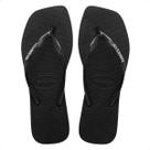 Chinelo Feminino Dedo Havaianas Sq Logo Met Preta