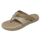 Chinelo Feminino em Couro Flatform Conforto de Dedo Pegada